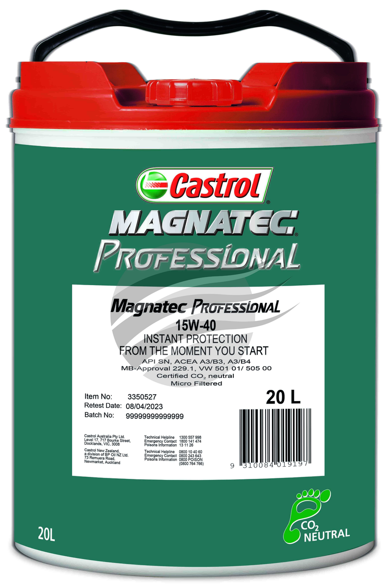Castrol Magnatec Professional 15W-40 20L $178.99 – Lyto