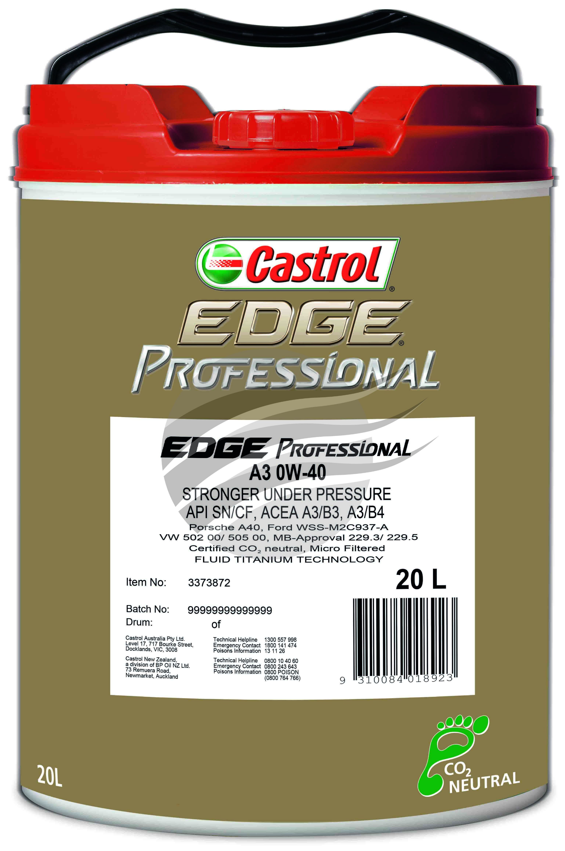 Castrol EDGE Professional A3 5W-30 20L $278.99 – Lyto